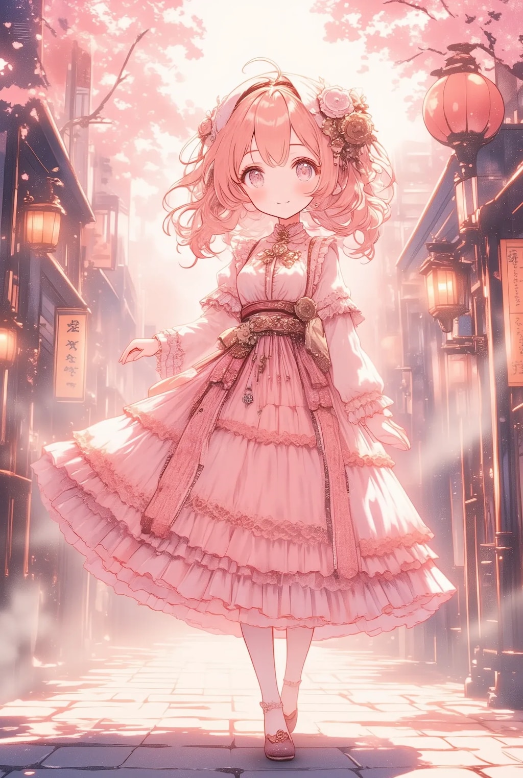 フリフリちゃんの大正スチームピンク
