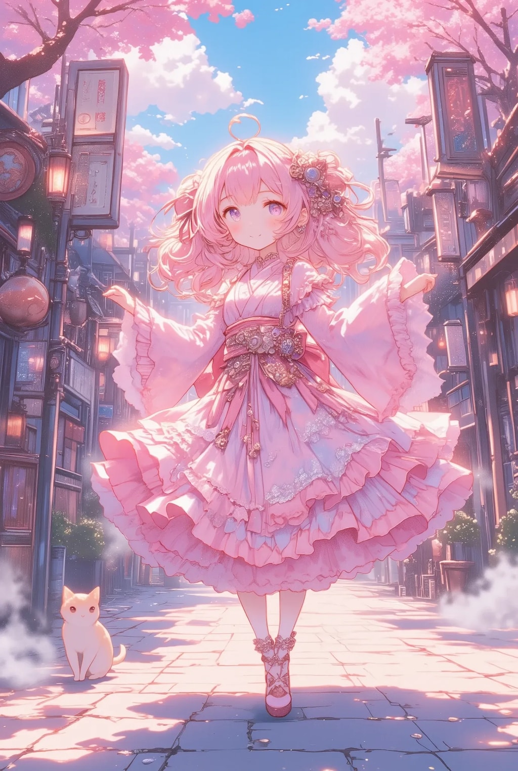 フリフリちゃんの大正スチームピンク