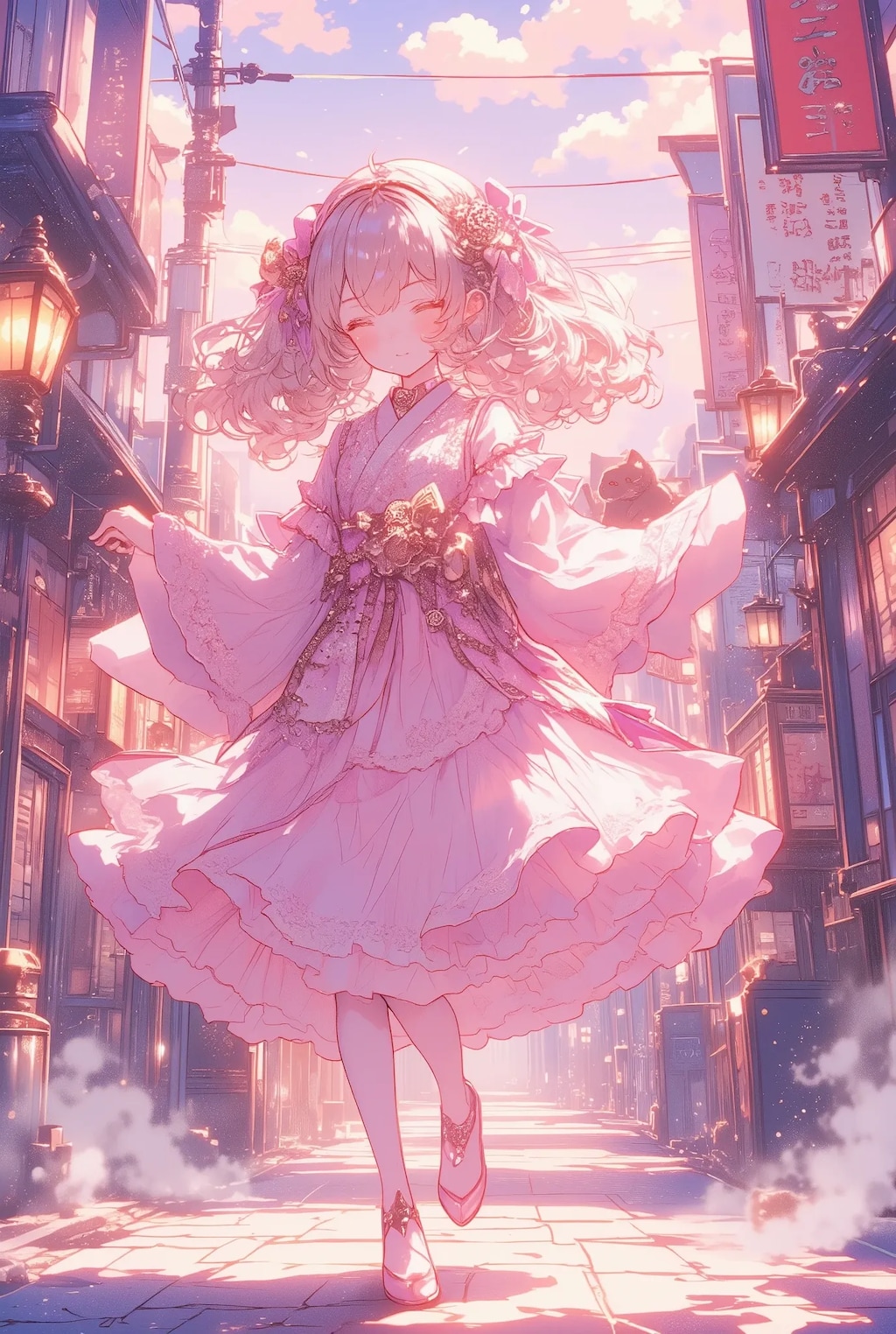 フリフリちゃんの大正スチームピンク