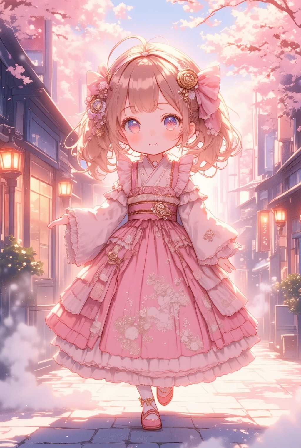 フリフリちゃんの大正スチームピンク