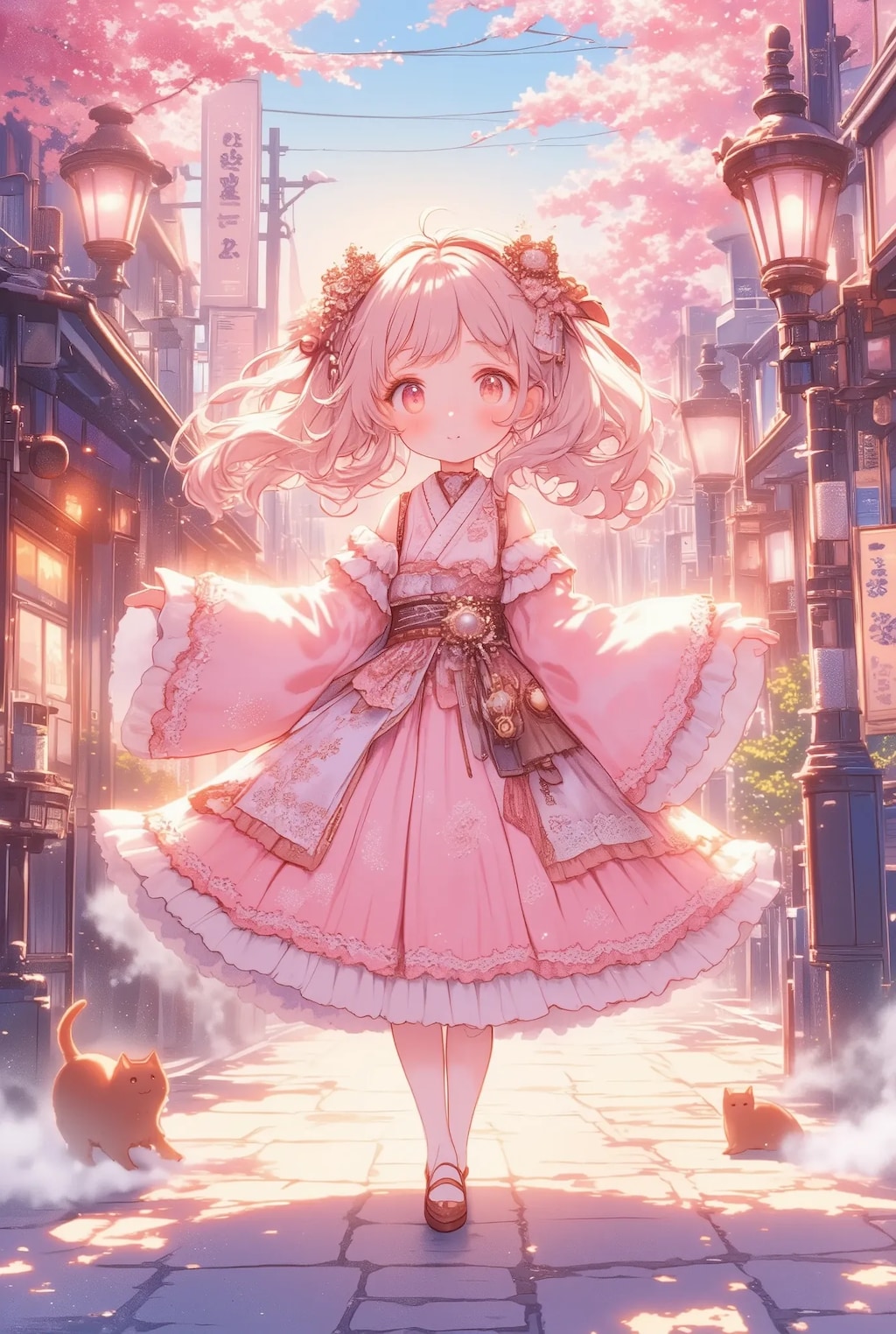 フリフリちゃんの大正スチームピンク
