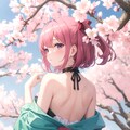桜と美少女 2枚目