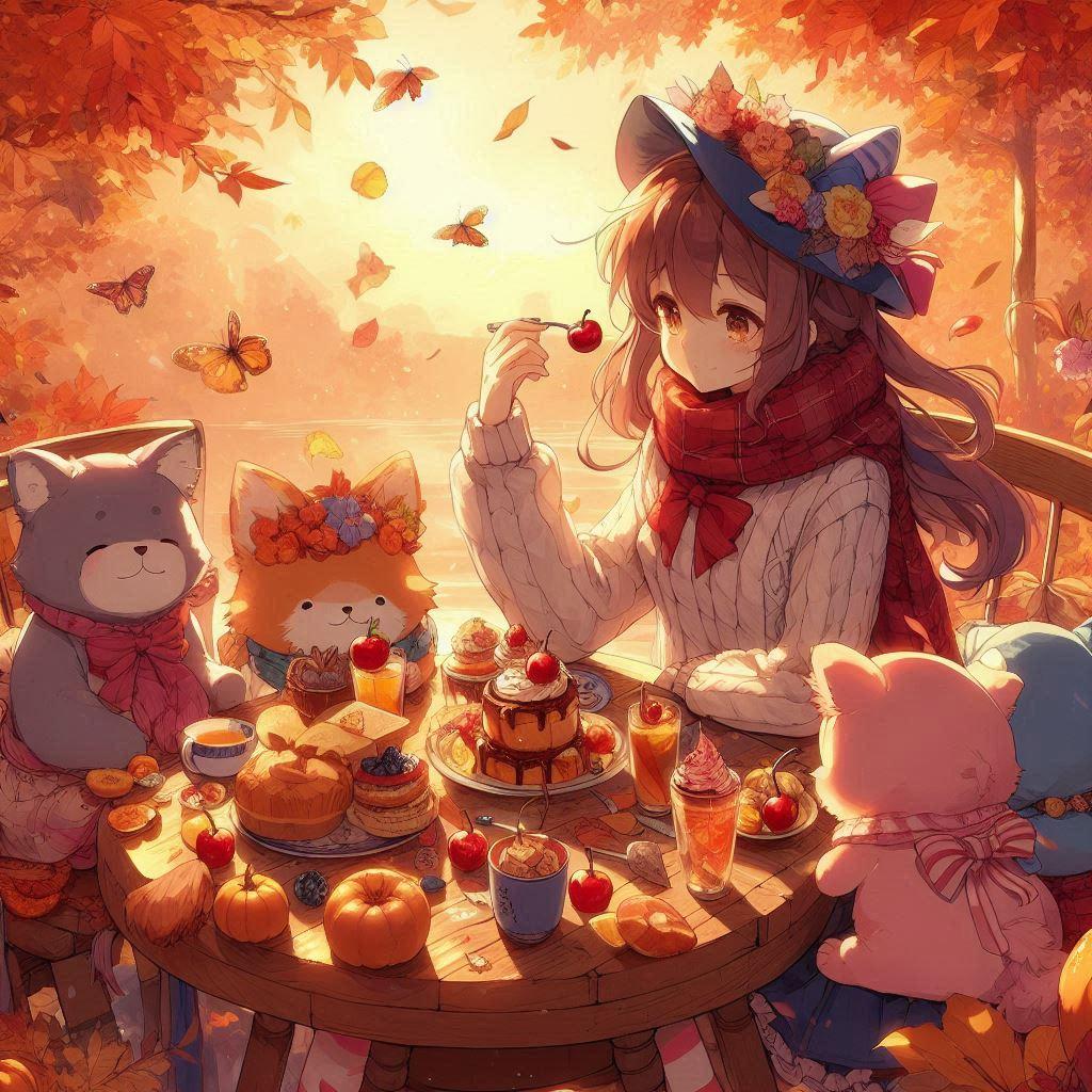 動物たちとお食事会 | の人気AIイラスト・グラビア