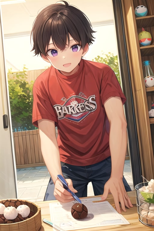 ○ートボールを作る男の子 | の人気AIイラスト・グラビア