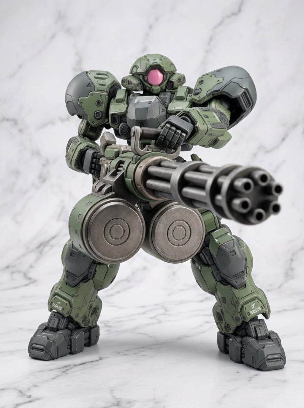 AIガチャ戦機 少数生産機＋重ガトリング（習作）　三面図経由フィギア