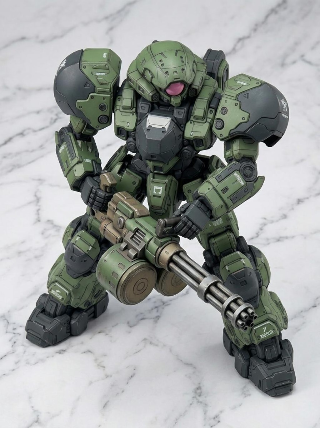 AIガチャ戦機 少数生産機＋重ガトリング（習作）　三面図経由フィギア