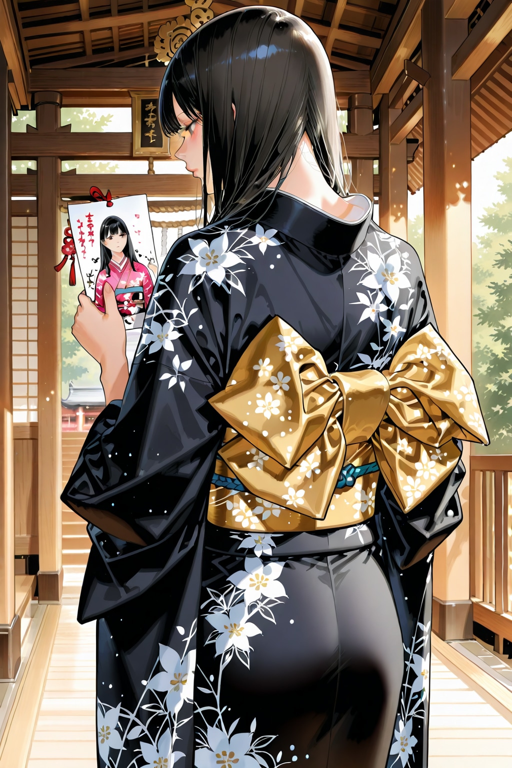 参拝をする着物美女（着物で参拝でさえ少しでも脱がそうとするpuiサイテェ～）