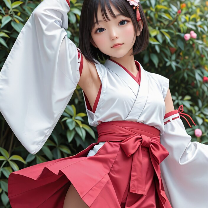 巫女さんの準備