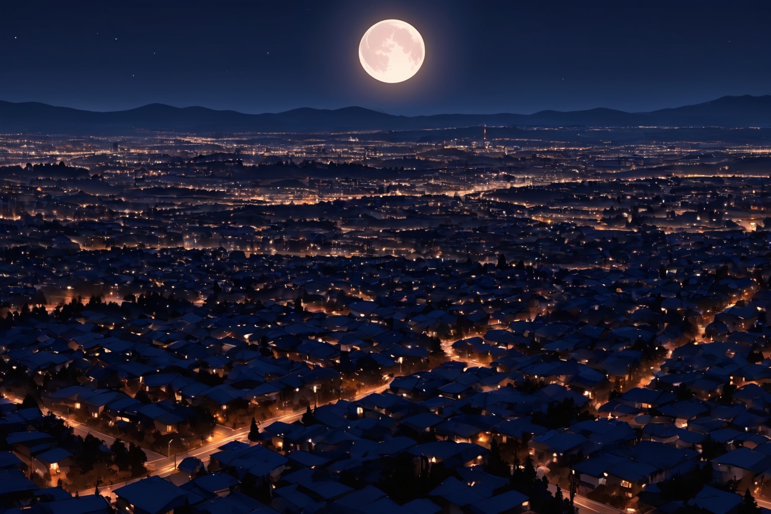 月夜の夜景 | の人気AIイラスト・グラビア