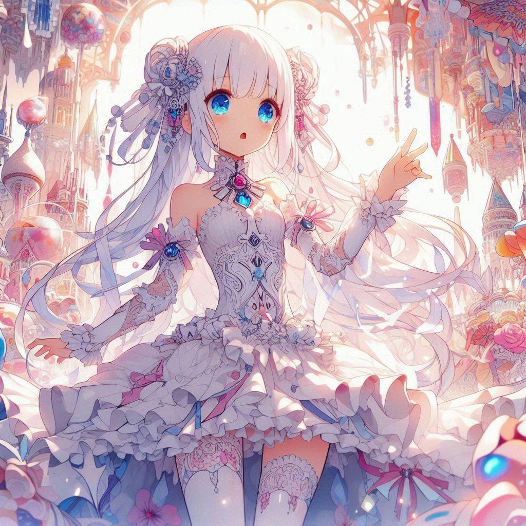 白髪の可愛い女の子【203】