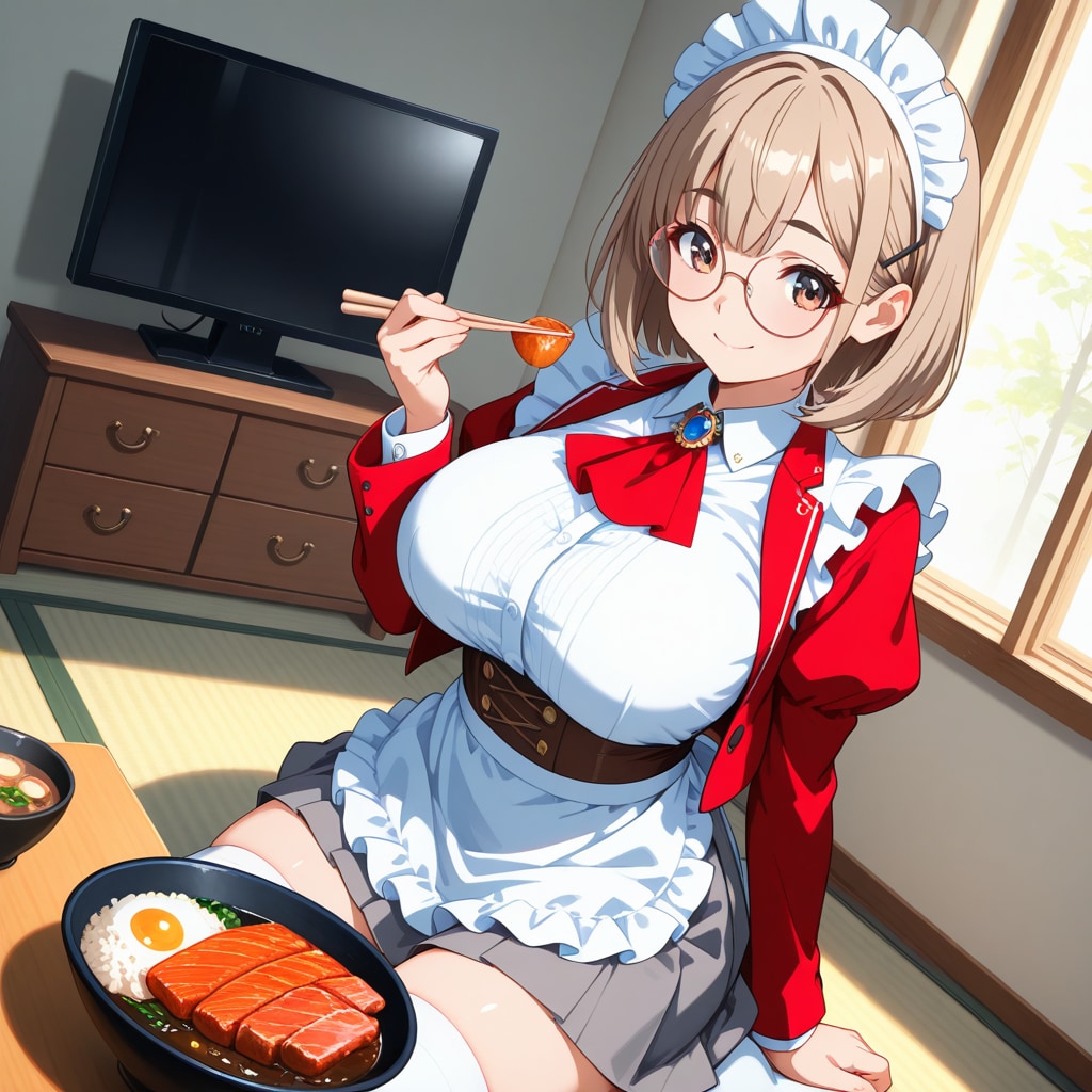 眼鏡っ娘_メイド越前屋つくし