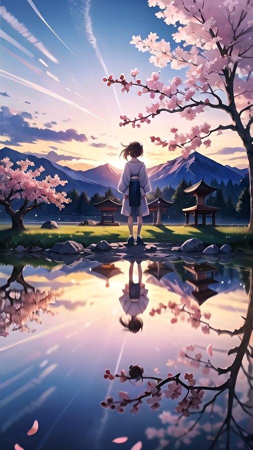 桜と巫女 | の人気AIイラスト・グラビア