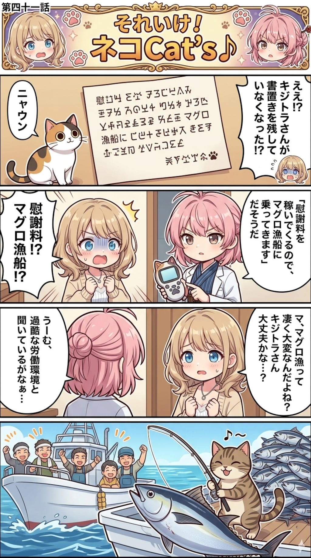 【41話】それいけ！ネコCat's♪(４コマ漫画)