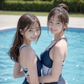 ♡えちえち競泳女子2人♡ 2枚目