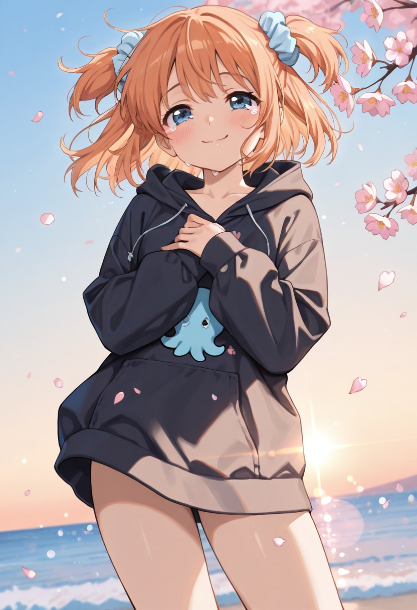 めんちゃん 桜と海と涙 | の人気AIイラスト・グラビア