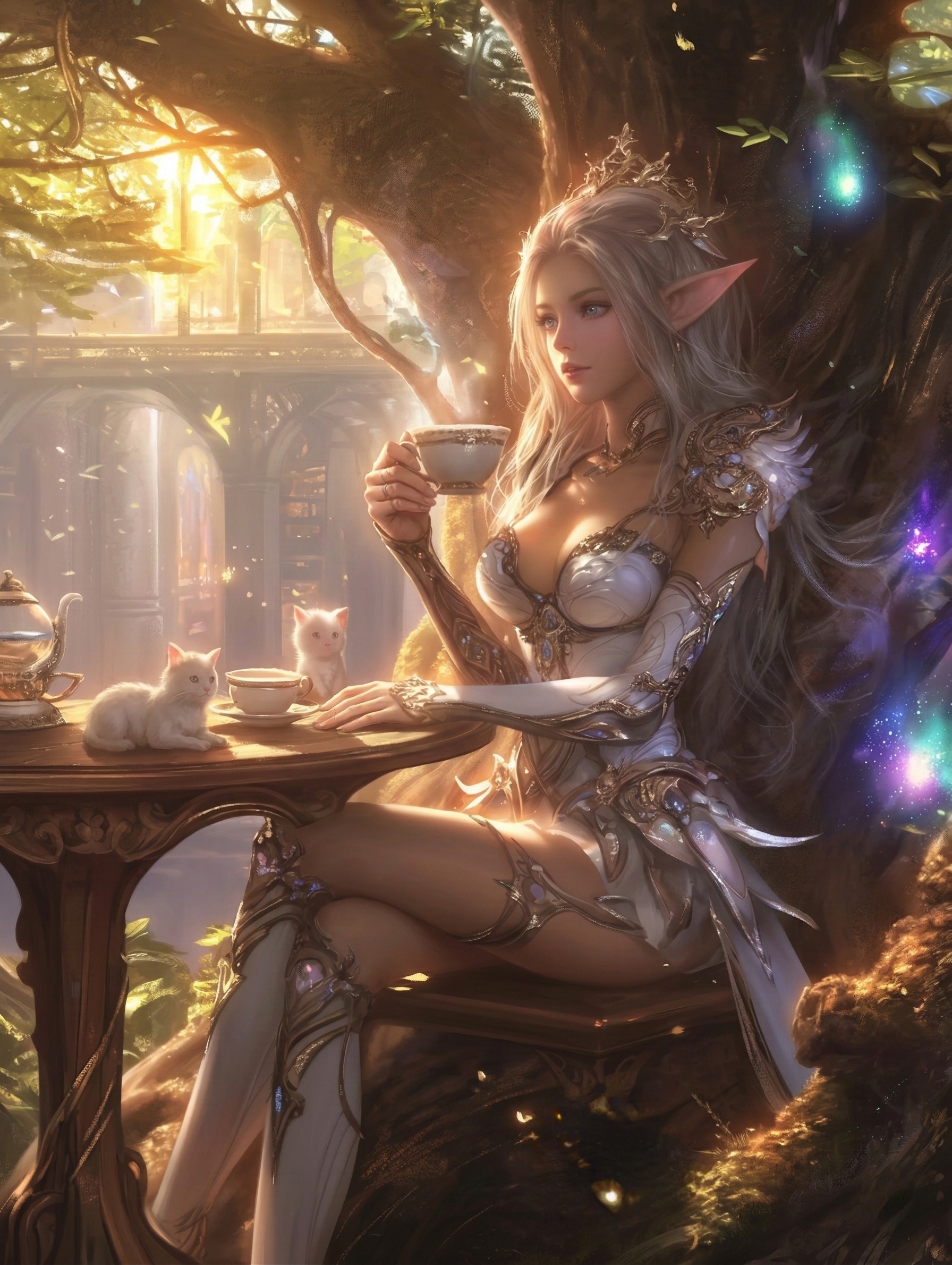 エルフの森のお茶会 | の人気AIイラスト・グラビア