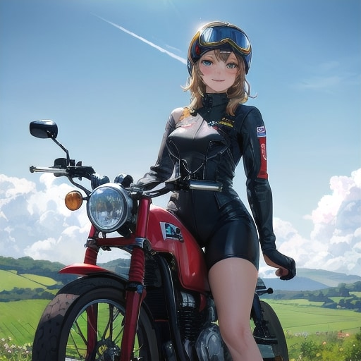 バイク好き彼女 | の人気AIイラスト・グラビア