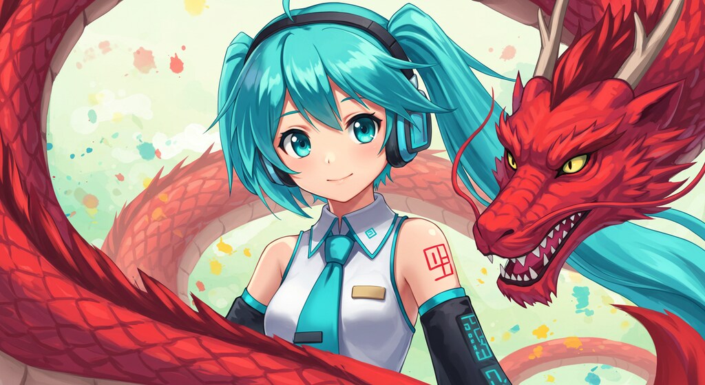 初音ミクと赤い龍