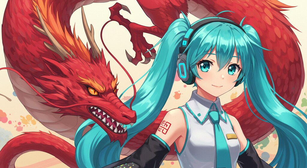 初音ミクと赤い龍