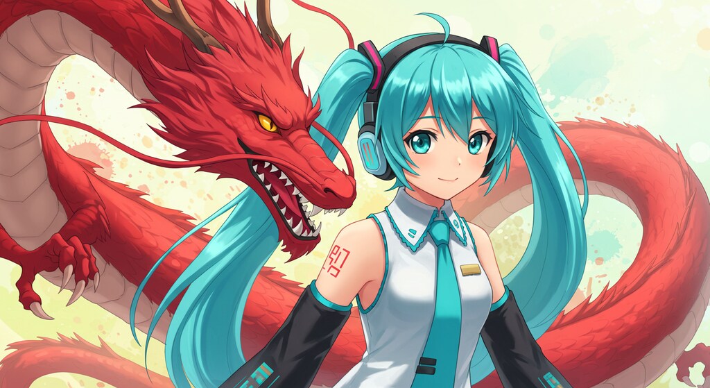 初音ミクと赤い龍