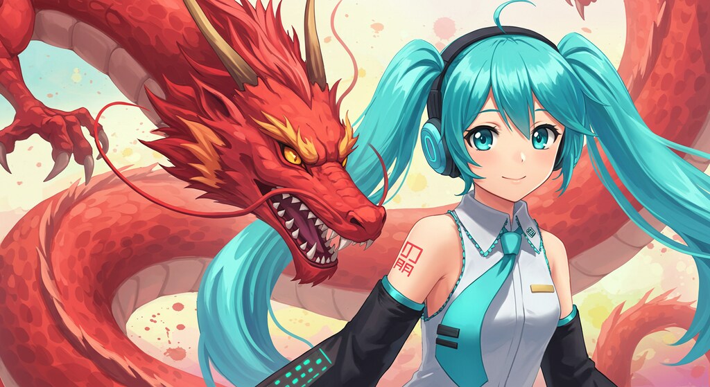 初音ミクと赤い龍