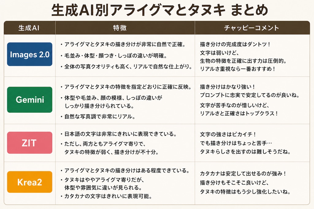 タヌキとアライグマ