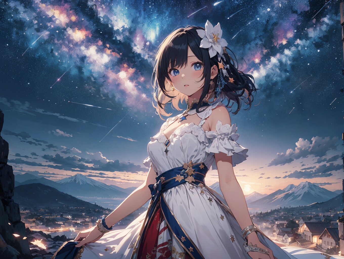 山と夜景