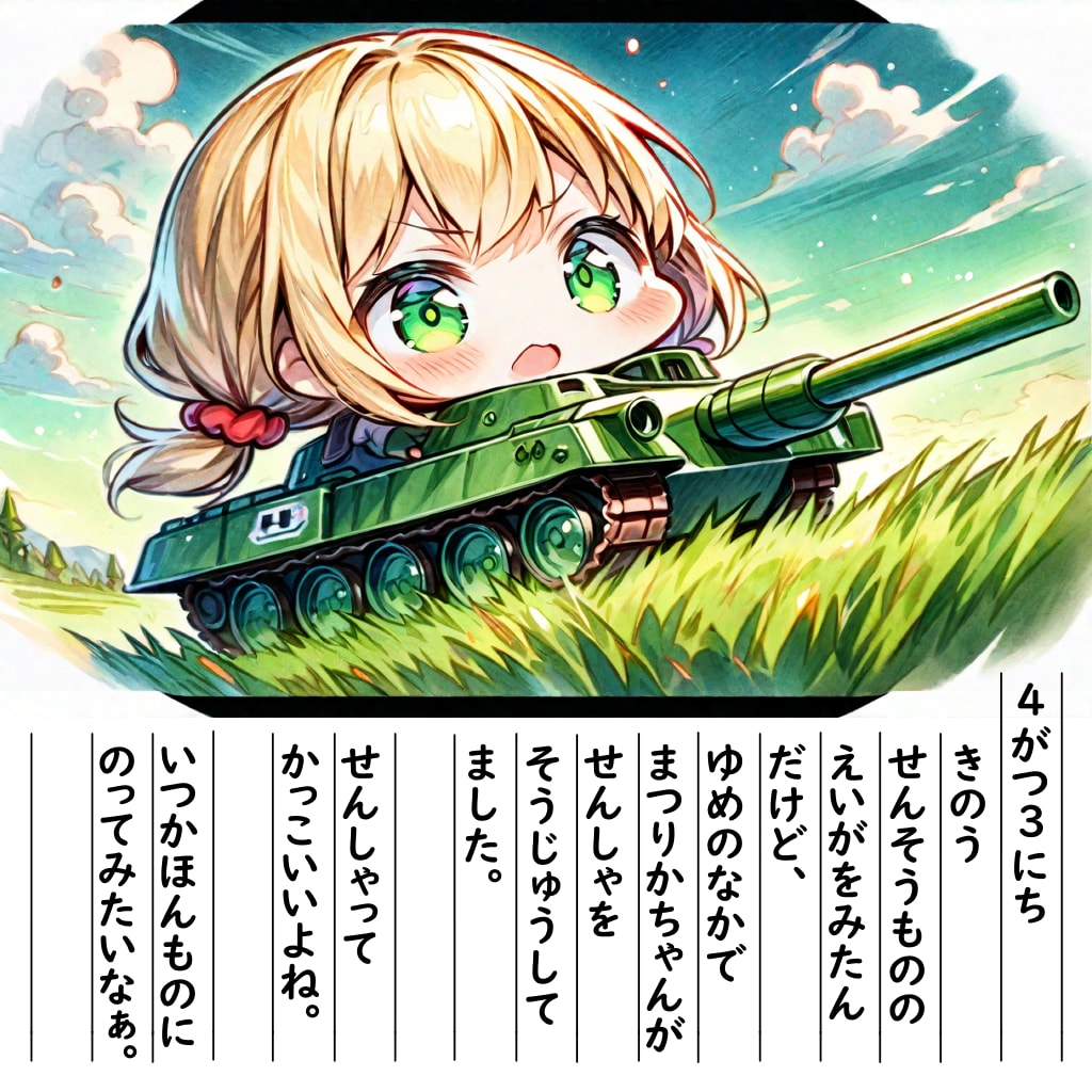 【絵日記】せんしゃかっこいいです