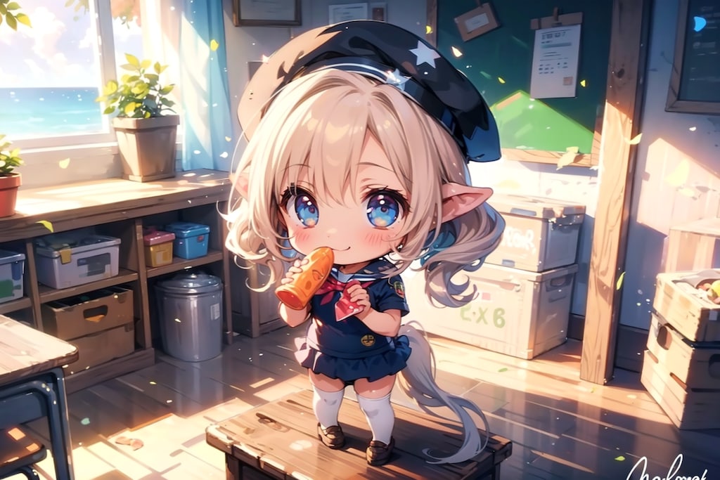 稀に、エルフちびちゃんが生成されるよ-。
