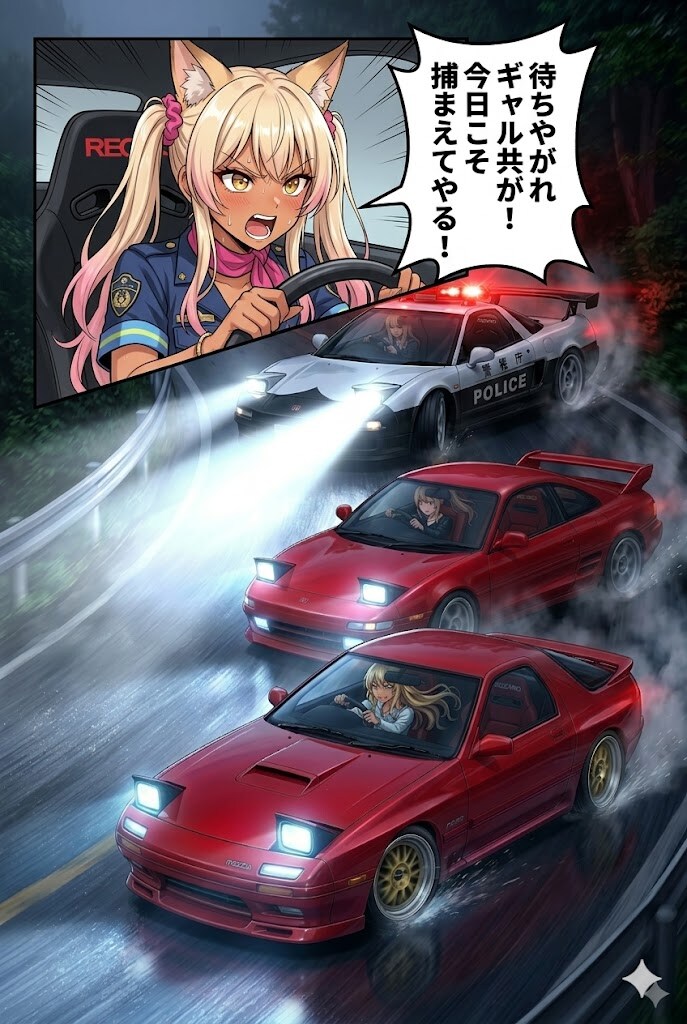 ギャル ミラちゃん！NSXパトカーvsうちの子 SW20、FC3S | の人気AIイラスト・グラビア