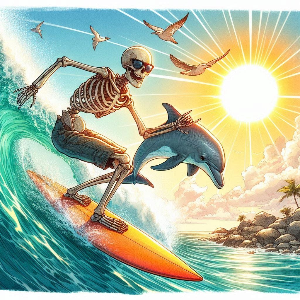 イルカとサーフィン