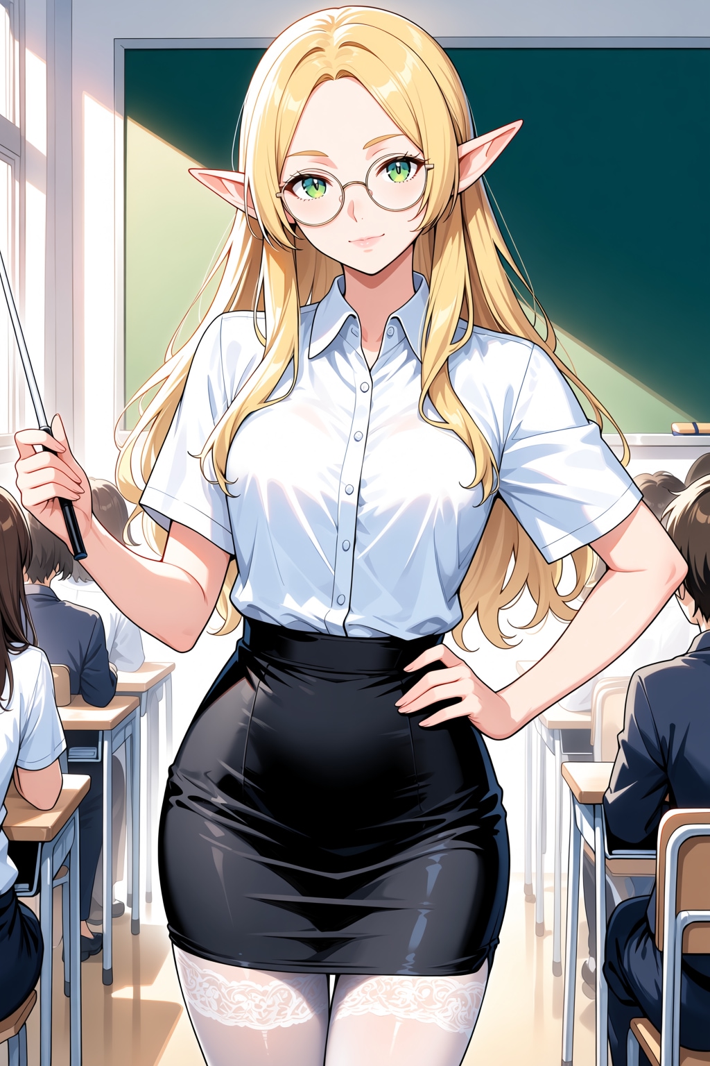 うちのエルフさん教師になる | の人気AIイラスト・グラビア