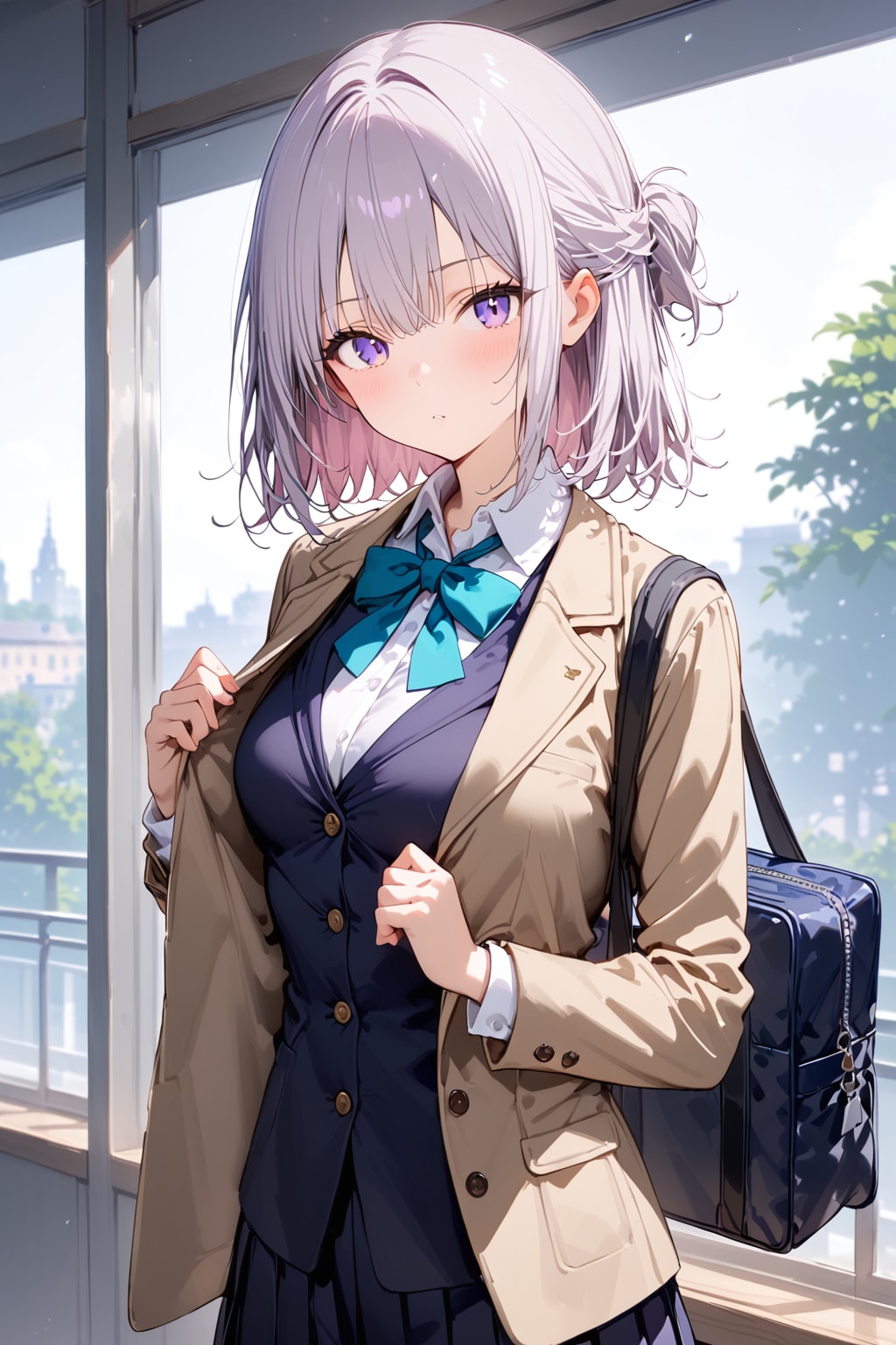 (832HQ)銀髪ちゃん制服