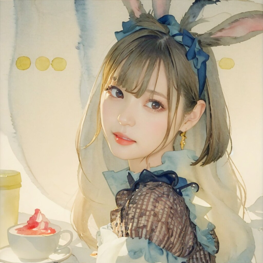 続・メイドなバニーさん（水彩）