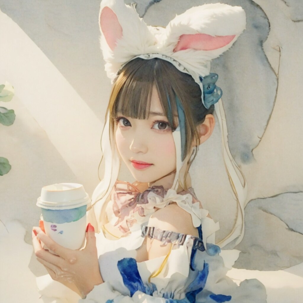 続・メイドなバニーさん（水彩）