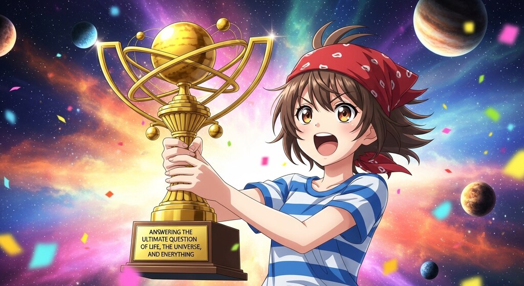 "生命、宇宙、そして万物についての究極の疑問の答え"に関するトロフィー