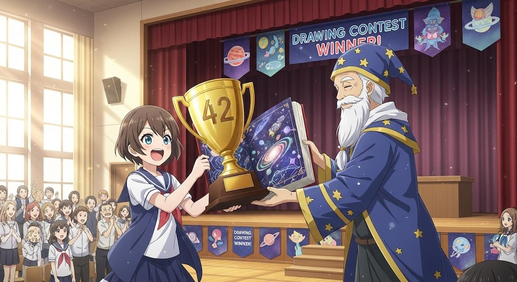 "生命、宇宙、そして万物についての究極の疑問の答え"に関するトロフィー