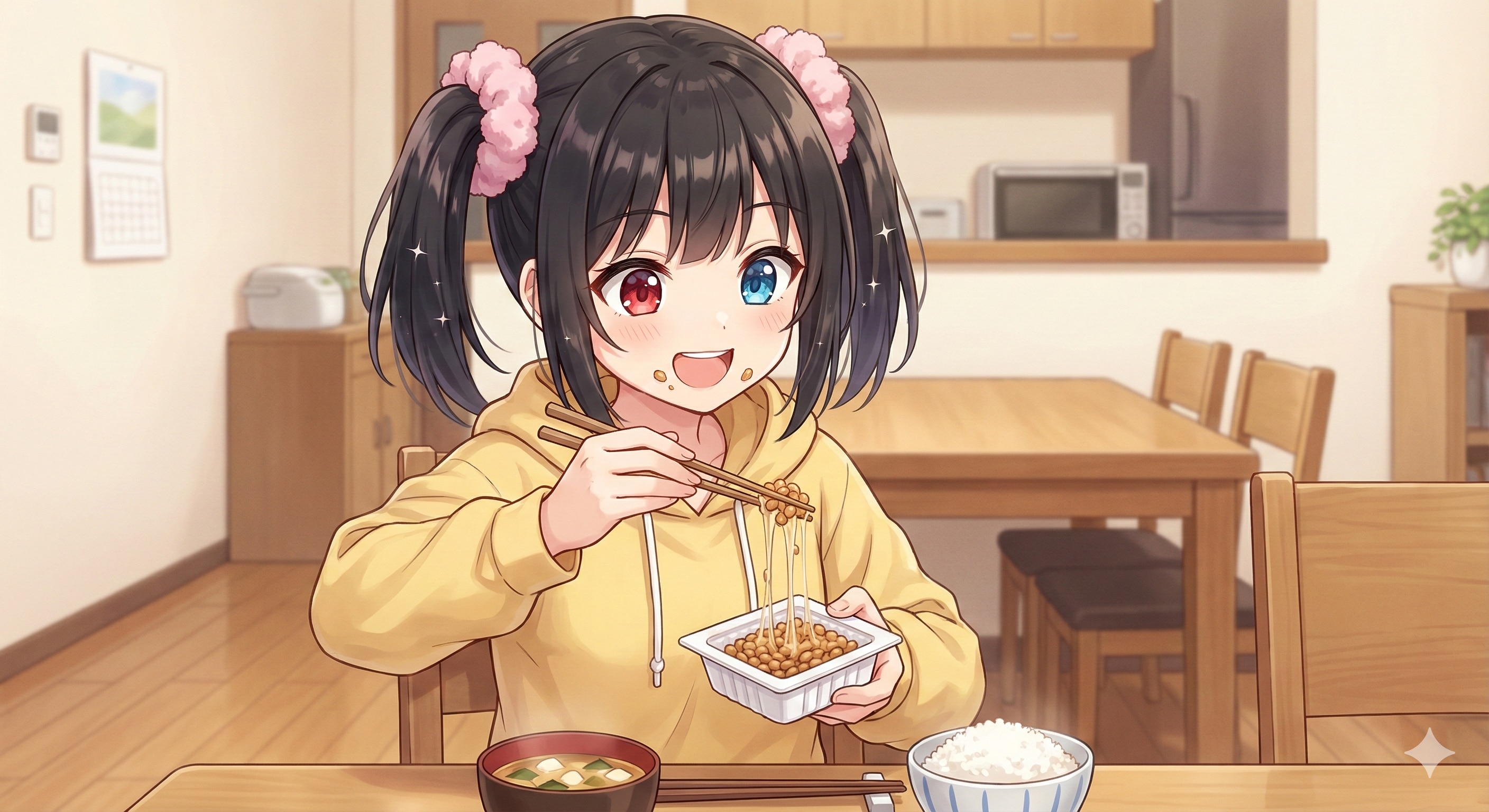 お昼は納豆ご飯です😊 | の人気AIイラスト・グラビア