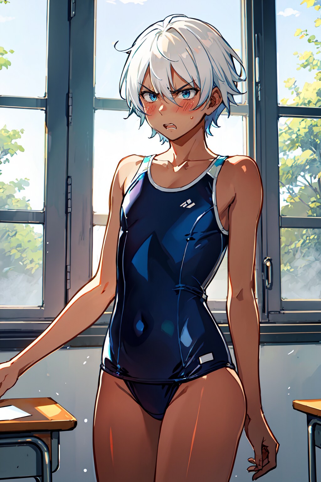 スク水褐色ショタ
