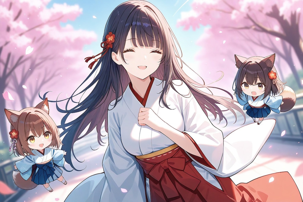 巫女ちゃんと式神ちゃん