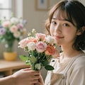 花束を贈られた女性 5枚目