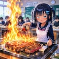 ステーキを焼くこなつちゃん 2枚目