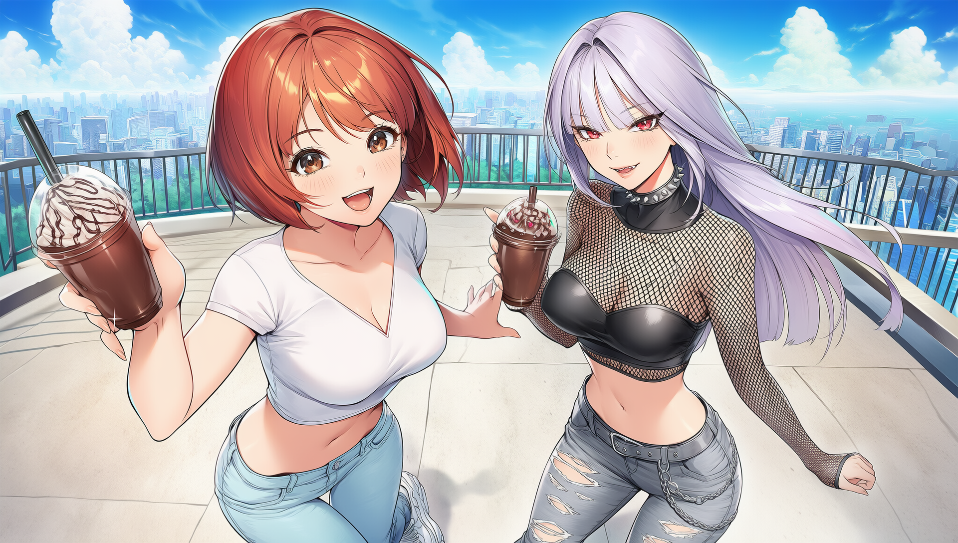ノノカ＆ミレナのY2Kリベンジ！ルーフトップカフェでキメ☆