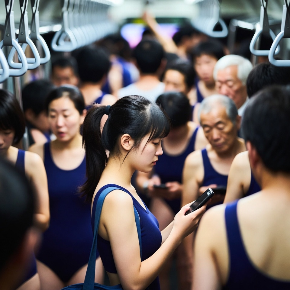 スク水満員電車