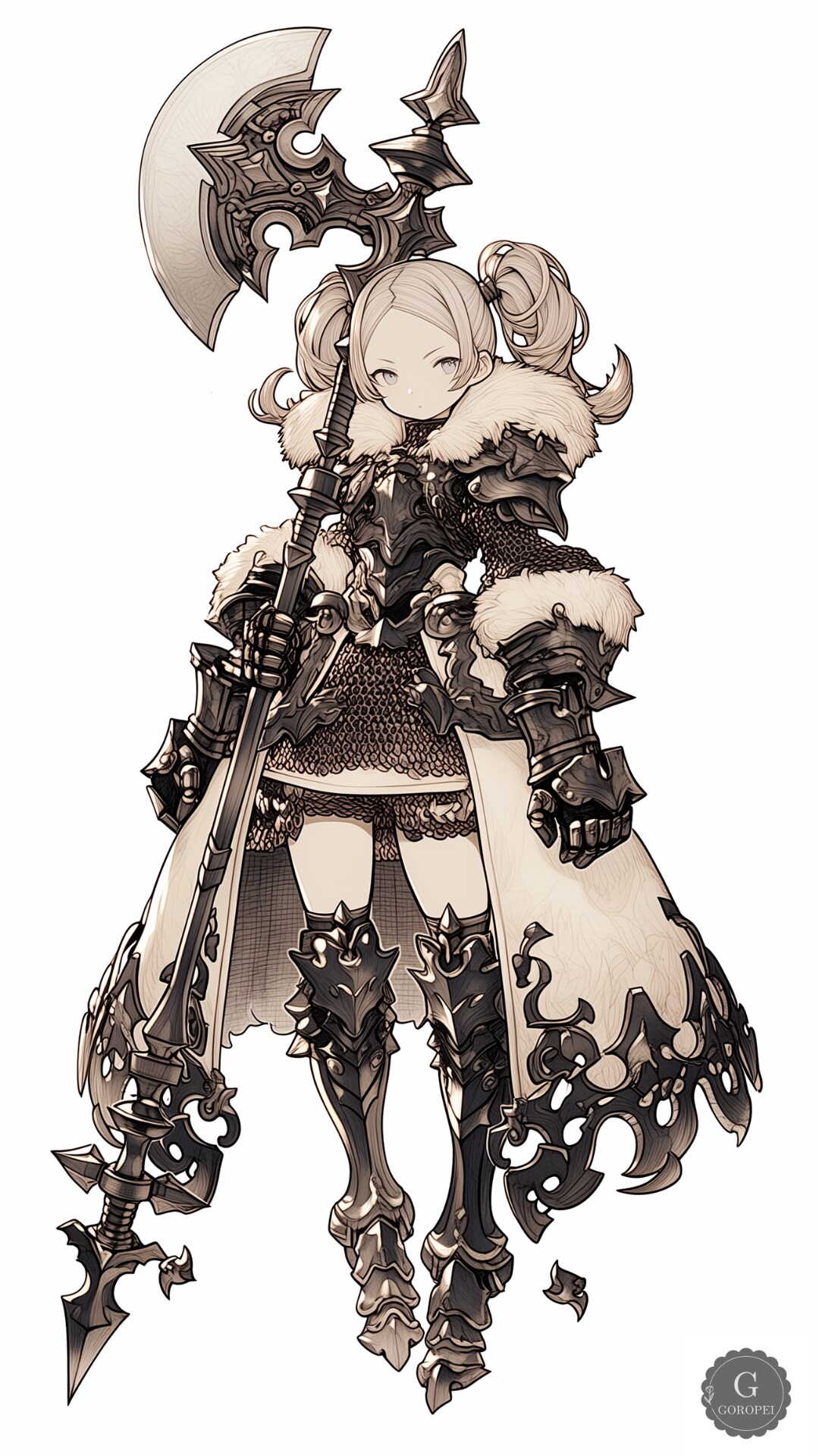 #041【白狼の戦斧姫】王国×バトルアックス