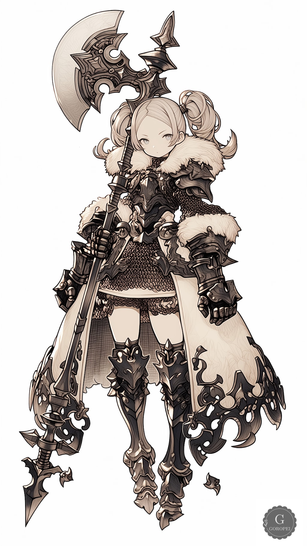 #041【白狼の戦斧姫】王国×バトルアックス