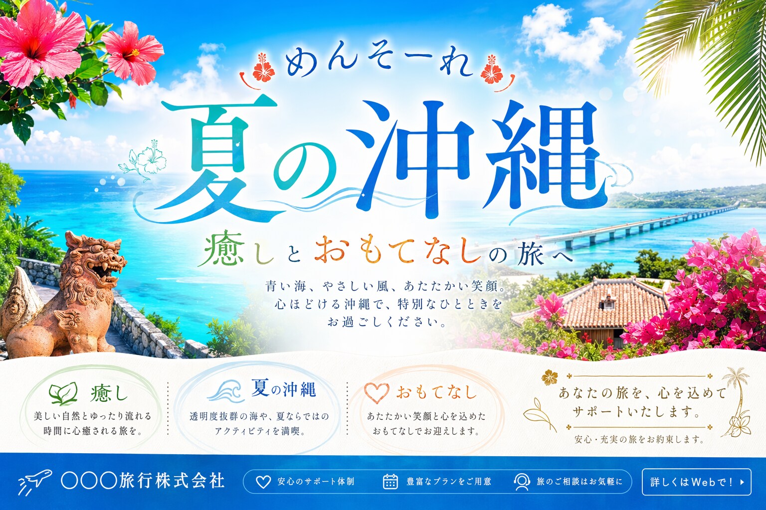 夏の沖縄ツアー用バナーデザイン
