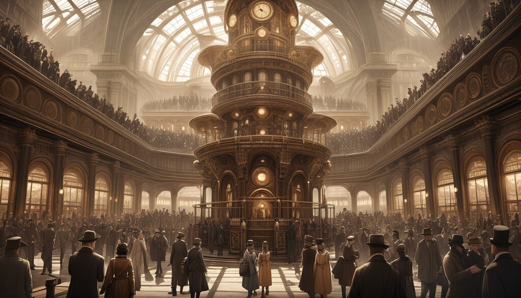 スチームパンクな駅構内