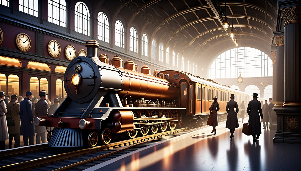 スチームパンクな駅構内 | の人気AIイラスト・グラビア