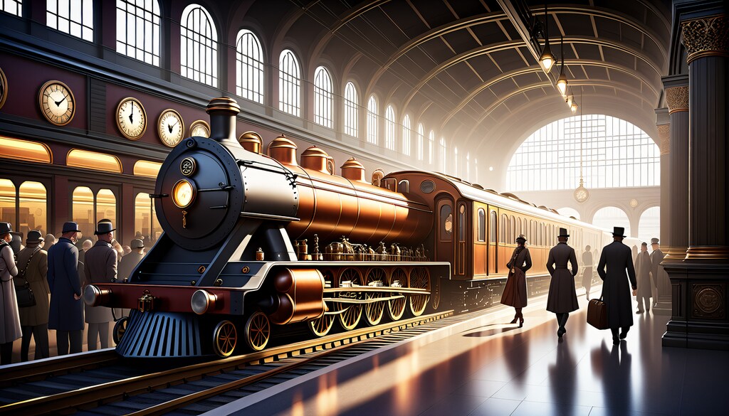 スチームパンクな駅構内